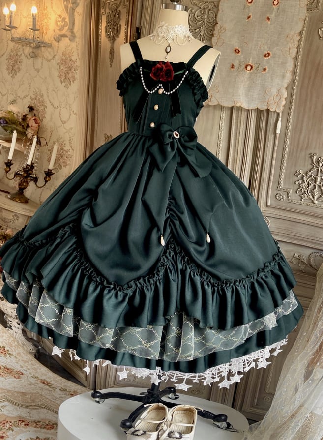 YUMEKAWA ♡ ( 2 colors ) Classic Lolita dress with fake sleeves #wanpi4