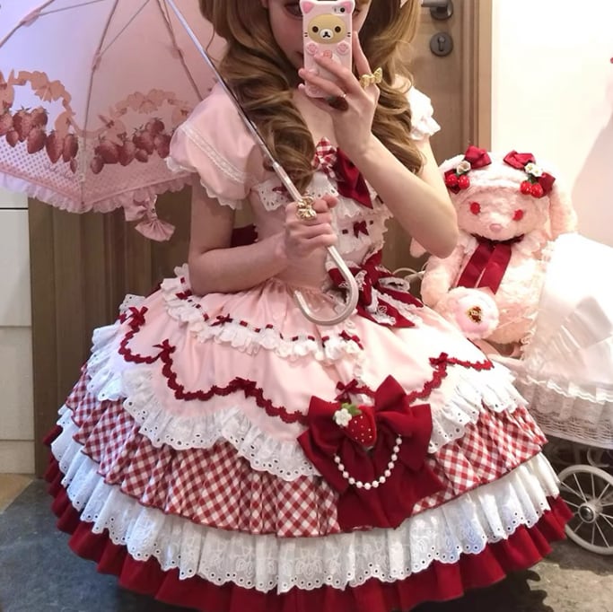 Manufactured after order ♡ Strawberry Motif Lolita Dress #wanpi47