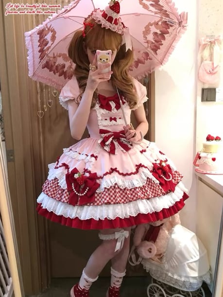 Manufactured after order ♡ Strawberry Motif Lolita Dress #wanpi47
