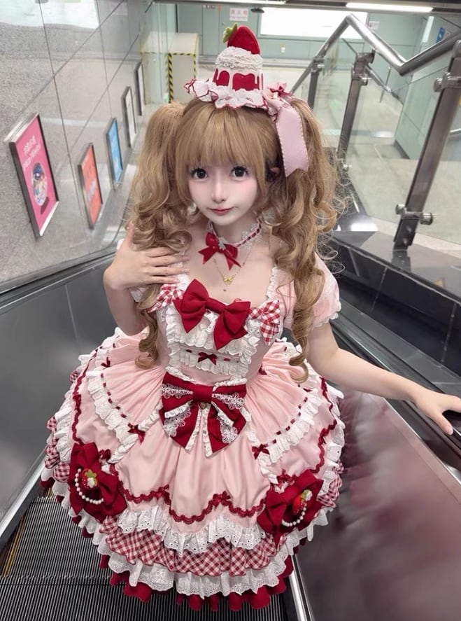 Manufactured after order ♡ Strawberry Motif Lolita Dress #wanpi47