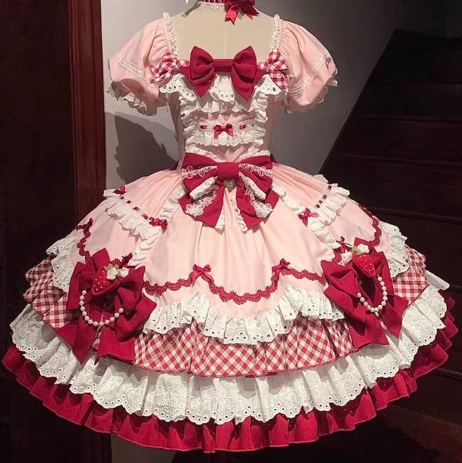 Manufactured after order ♡ Strawberry Motif Lolita Dress #wanpi47
