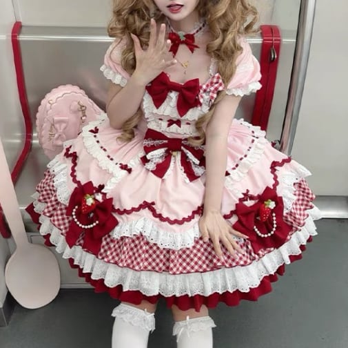 Manufactured after order ♡ Strawberry Motif Lolita Dress #wanpi47