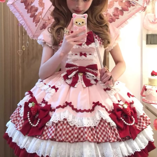 Manufactured after order ♡ Strawberry Motif Lolita Dress #wanpi47