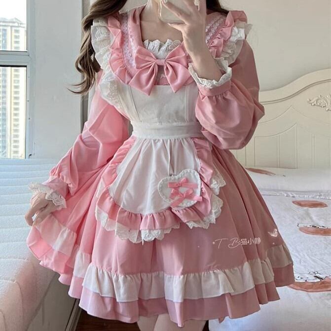 YUMEKAWA ♡ Sailor collar pink maid costume #wanpi54