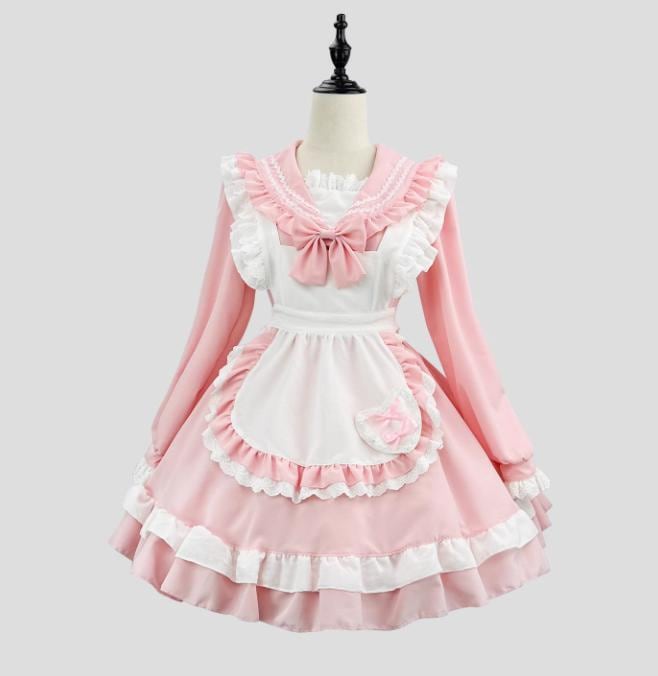 YUMEKAWA ♡ Sailor collar pink maid costume #wanpi54