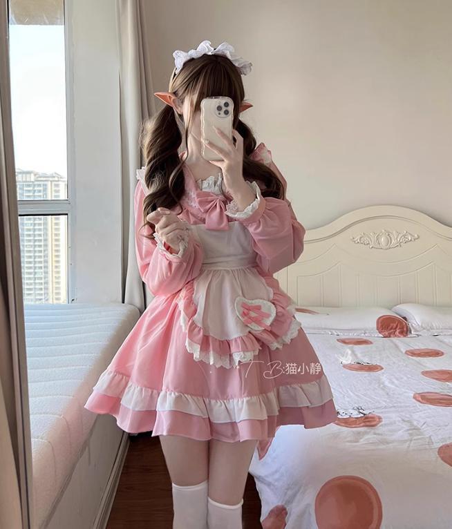 YUMEKAWA ♡ Sailor collar pink maid costume #wanpi54
