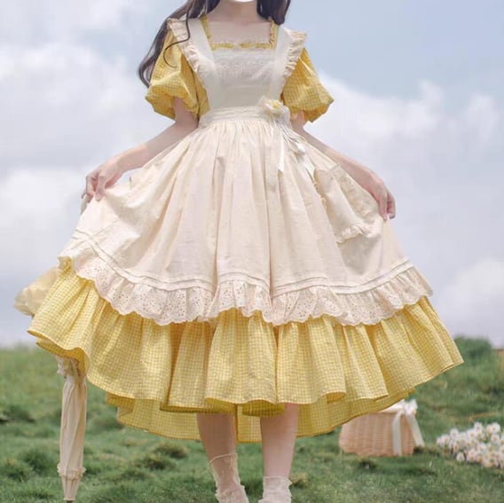 YUMEKAWA ♡ Girly dress with apron #wanpi73