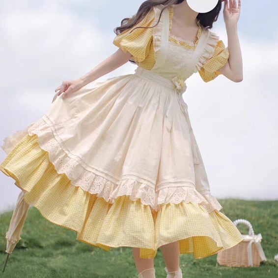 YUMEKAWA ♡ Girly dress with apron #wanpi73