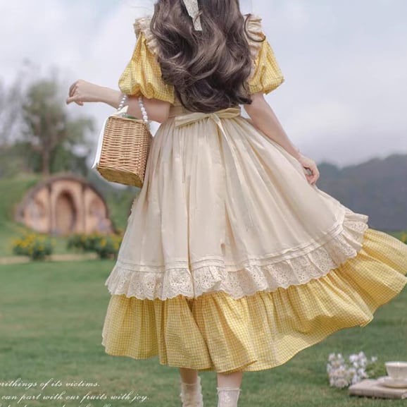 YUMEKAWA ♡ Girly dress with apron #wanpi73