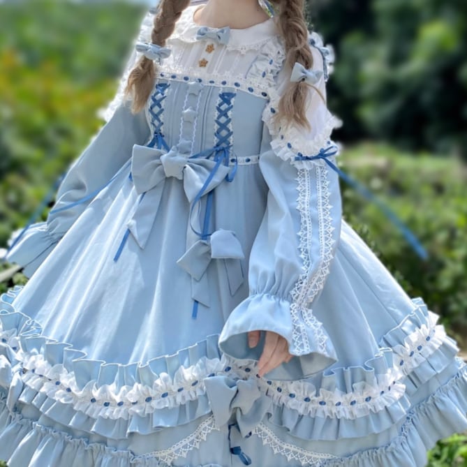 YUMEKAWA ♡ ( 3 colors ) Starlight dress with layering style #wanpi84