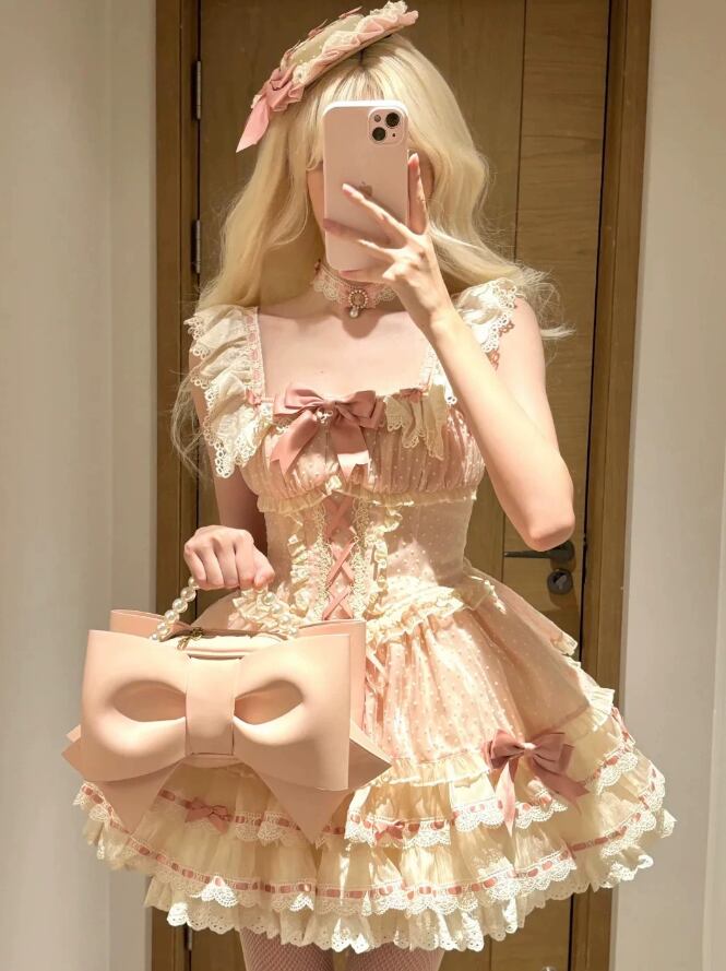 YUMEKAWA ♡ Ruffle dress with hat and choker with hairpin #wanpi85