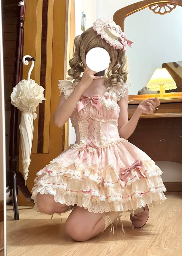 YUMEKAWA ♡ Ruffle dress with hat and choker with hairpin #wanpi85
