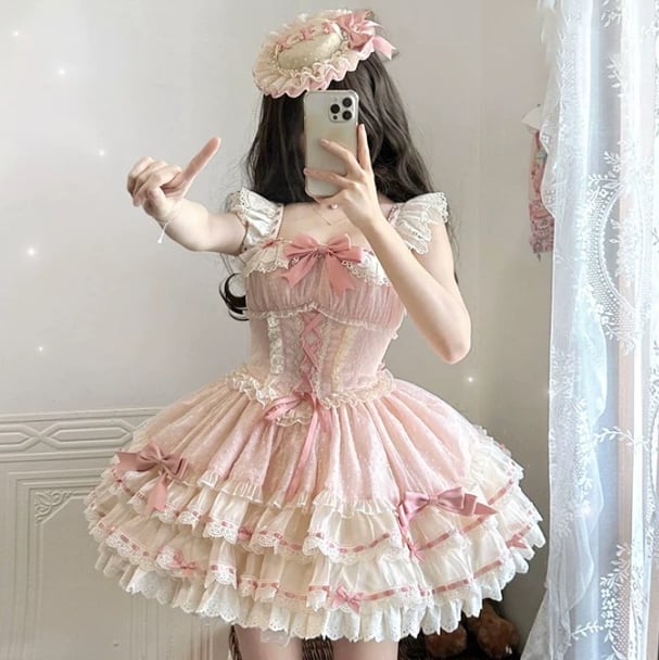 YUMEKAWA ♡ Ruffle dress with hat and choker with hairpin #wanpi85