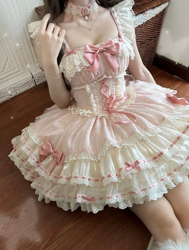 YUMEKAWA ♡ Ruffle dress with hat and choker with hairpin #wanpi85