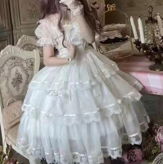 YUMEKAWA ♡ 3-tiered ruffle ♪ white tulle dress #wanpi88