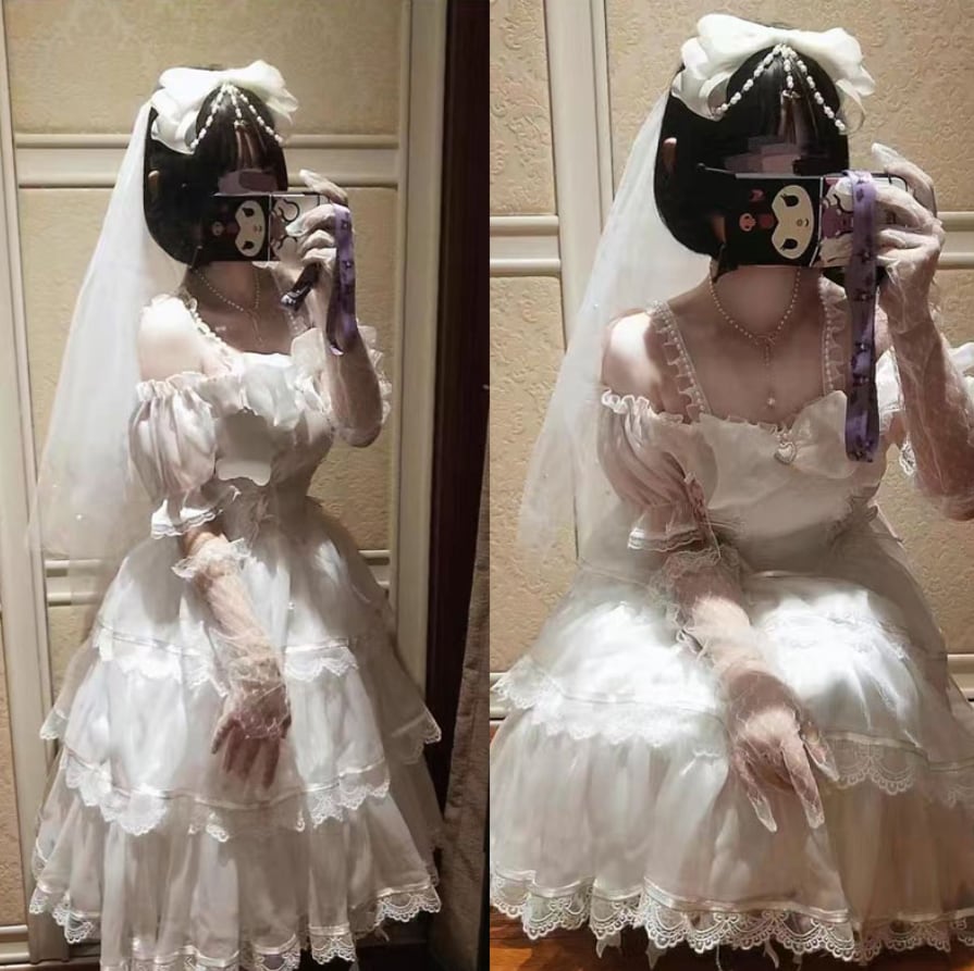 YUMEKAWA ♡ 3-tiered ruffle ♪ white tulle dress #wanpi88