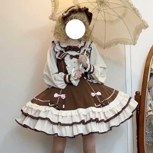 YUMEKAWA ♡ Chocolate Color Lolita Dress #wanpi95