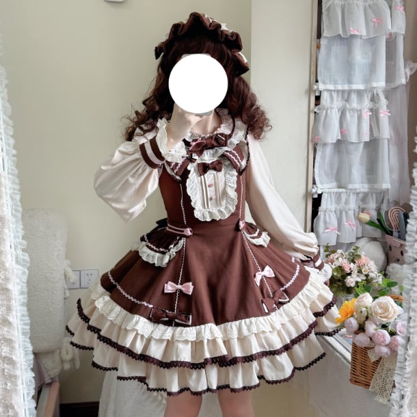 YUMEKAWA ♡ Chocolate Color Lolita Dress #wanpi95