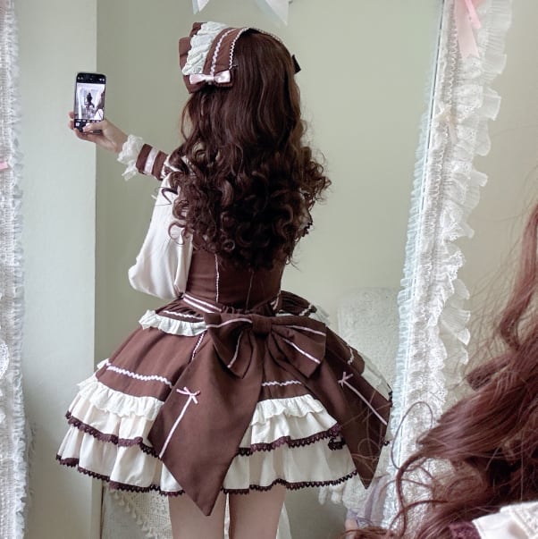 YUMEKAWA ♡ Chocolate Color Lolita Dress #wanpi95