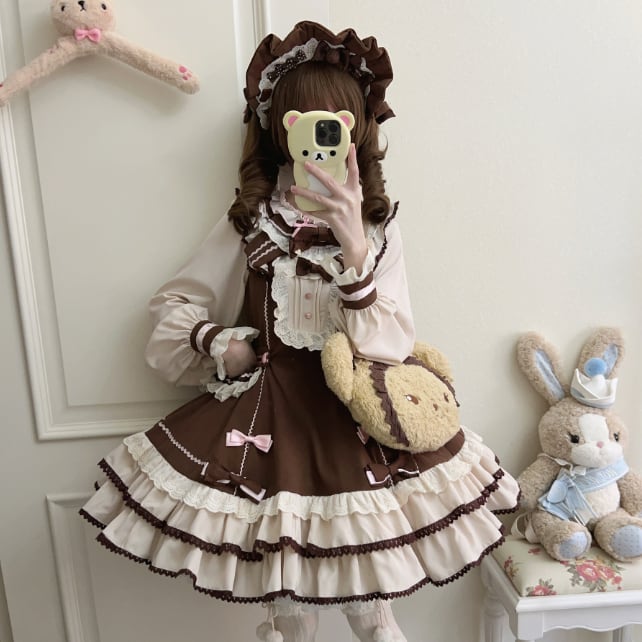YUMEKAWA ♡ Chocolate Color Lolita Dress #wanpi95