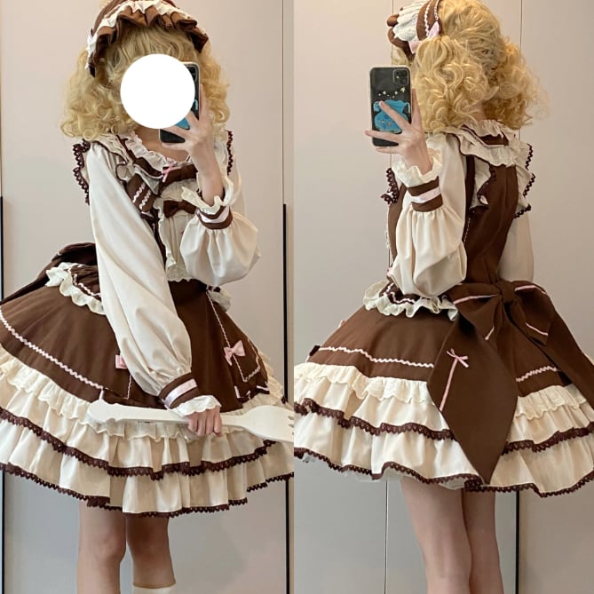 YUMEKAWA ♡ Chocolate Color Lolita Dress #wanpi95