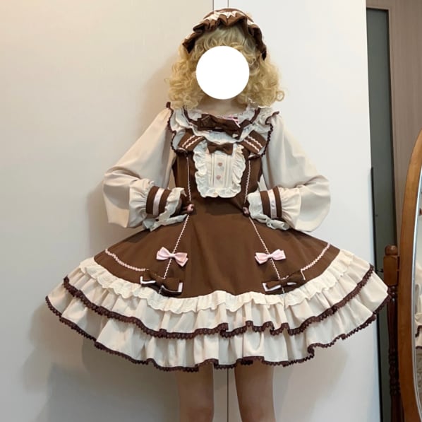 YUMEKAWA ♡ Chocolate Color Lolita Dress #wanpi95