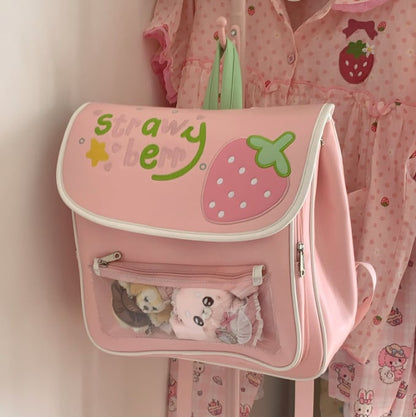 YUMEKAWA ♡ Strawberry Pink Backpack #bag14