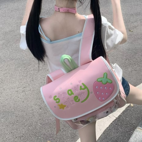 YUMEKAWA ♡ Strawberry Pink Backpack #bag14