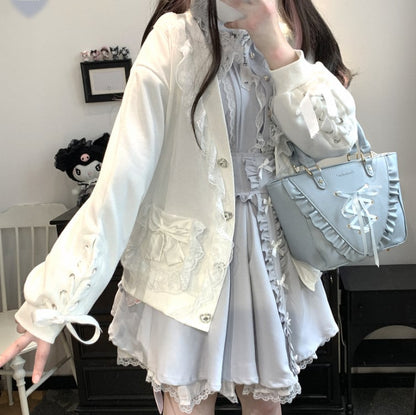 YUMEKAWA ♡ ( 3 colors ) V-neck cardigan with heart buttons #jya7
