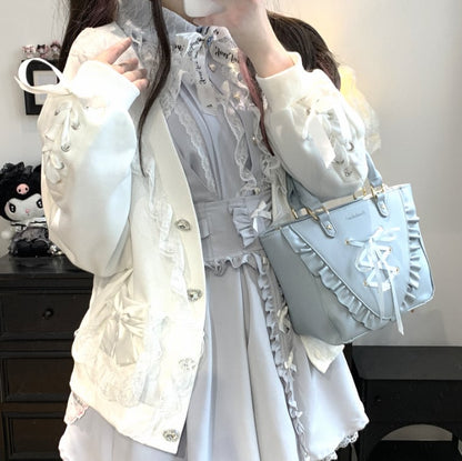 YUMEKAWA ♡ ( 3 colors ) V-neck cardigan with heart buttons #jya7