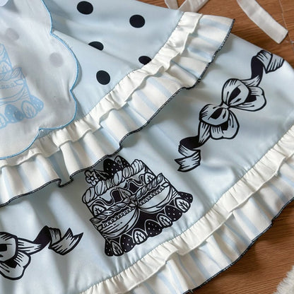 Manufactured after order ♡ ( 2 colors )  Dotted off the shoulder maid outfit  #kos29