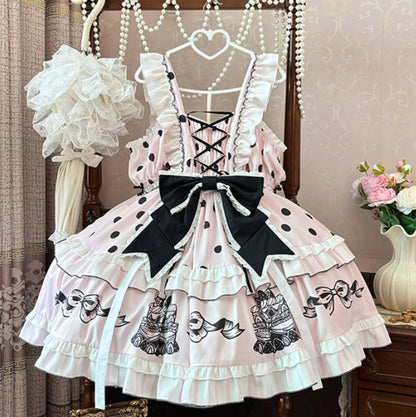 Manufactured after order ♡ ( 2 colors )  Dotted off the shoulder maid outfit  #kos29