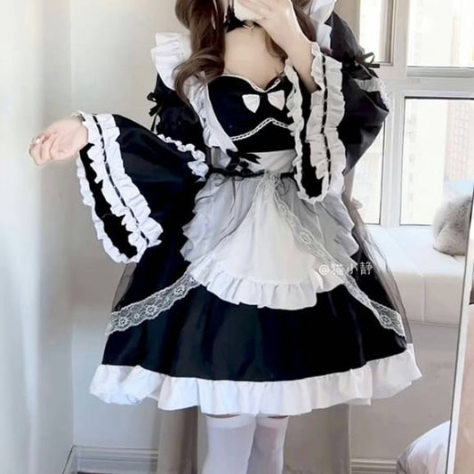 YUMEKAWA ♡ Maid outfit matching cloth with choker and fake sleeves  #kos36