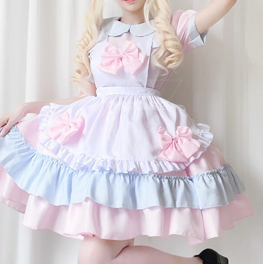 YUMEKAWA ♡ Pink Blue maid outfit matching cloth #kos38
