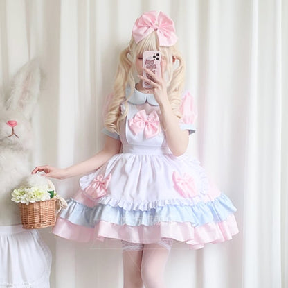 YUMEKAWA ♡ Pink Blue maid outfit matching cloth #kos38