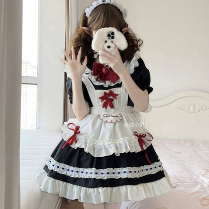YUMEKAWA ♡ Maid outfit set with back ribbon #kos46
