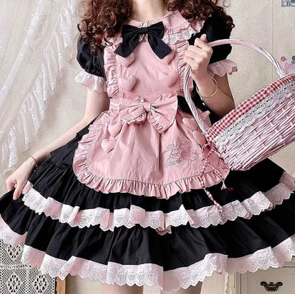 YUMEKAWA ♡ Pink maid outfit with 3D heart  #kos47