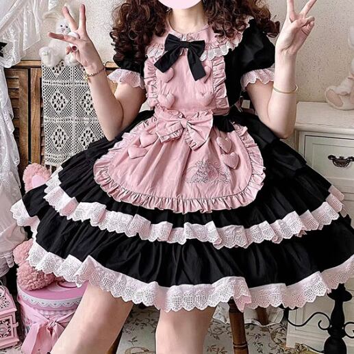 YUMEKAWA ♡ Pink maid outfit with 3D heart  #kos47