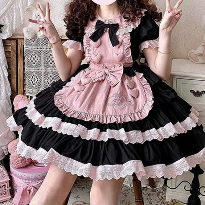 YUMEKAWA ♡ Pink maid outfit with 3D heart  #kos47