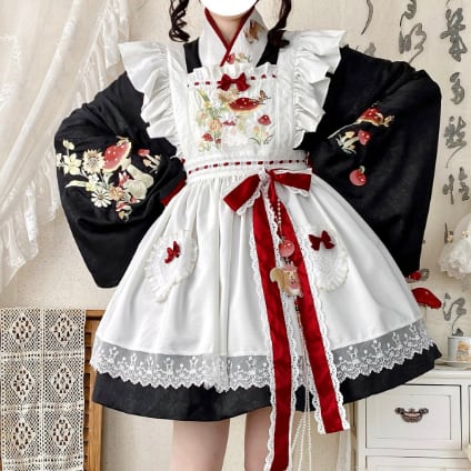 YUMEKAWA ♡ ( 2 colors )  mushroom bunny maid outfit <!>without hat  #kos51