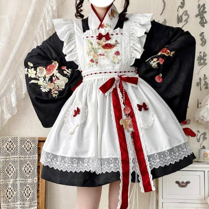 YUMEKAWA ♡ ( 2 colors )  mushroom bunny maid outfit <!>without hat  #kos51