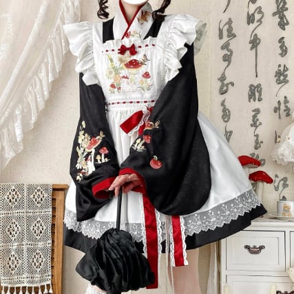 YUMEKAWA ♡ ( 2 colors )  mushroom bunny maid outfit <!>without hat  #kos51
