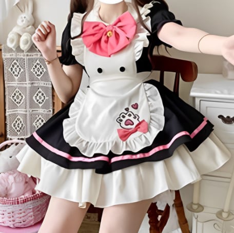 YUMEKAWA ♡ ( 3 colors ) Frilled maid costume with paw pads #kos56