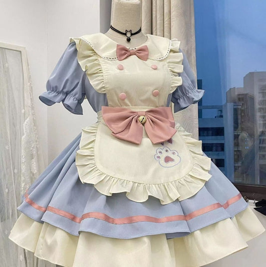 YUMEKAWA ♡ ( 3 colors ) Frilled maid costume with paw pads #kos56