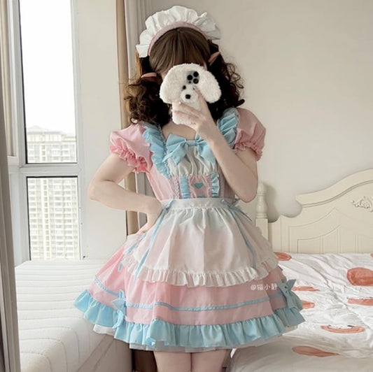 YUMEKAWA ♡ Puff Sleeve Maid Dress matching cloth #kos64
