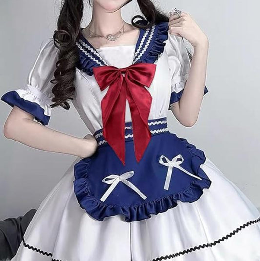 YUMEKAWA ♡ Choice of sleeve length♪ Lolita Sailor Maid Suit #kos66