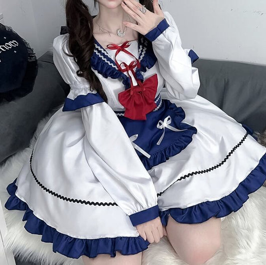 YUMEKAWA ♡ Choice of sleeve length♪ Lolita Sailor Maid Suit #kos66