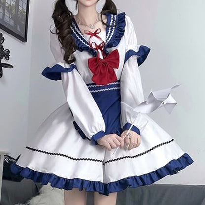 YUMEKAWA ♡ Choice of sleeve length♪ Lolita Sailor Maid Suit #kos66