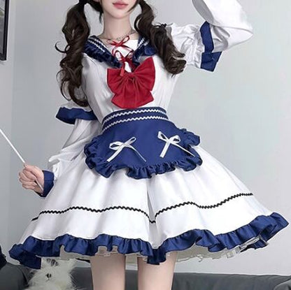 YUMEKAWA ♡ Choice of sleeve length♪ Lolita Sailor Maid Suit #kos66