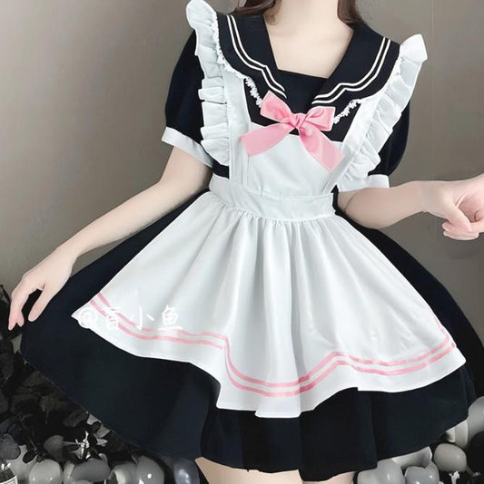 YUMEKAWA ♡ Pink Ribbon Sailor-Style Maid Suit #kos67